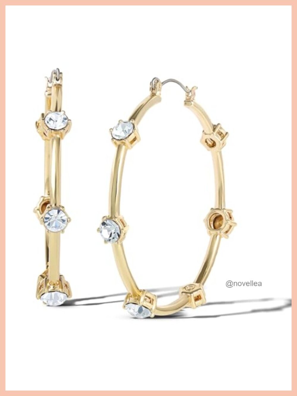 Gold-Tone Drop and Hoop Earrings with Crystal Embellishments for Women